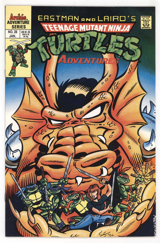 Teenage Mutant Ninja Turtles Adventures 28 Archie 1992 NM TMNT