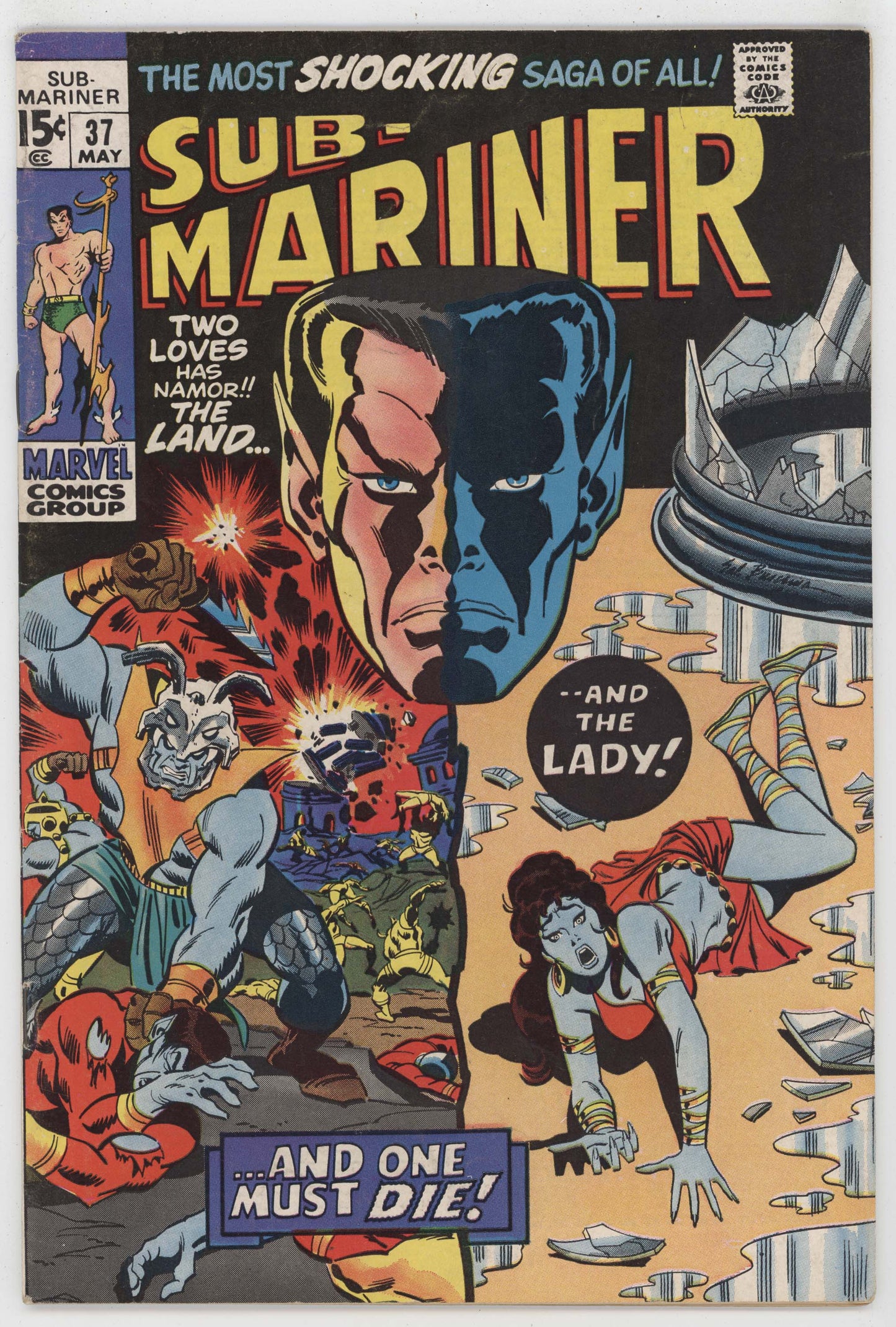 Sub-Mariner 37 Marvel 1971 FN Sal Buscema Roy Thomas Lady Dorma Attuma Namor