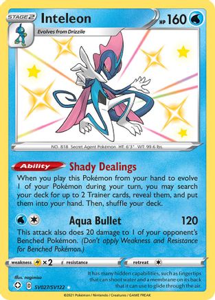 Inteleon SV027/SV122 - Shining Fates Shiny Vault Holofoil