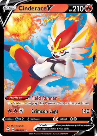 Cinderace V 018/072 - Shining Fates Holofoil