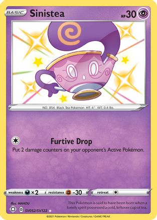 Sinistea SV052/SV122 - Shining Fates Shiny Vault Holofoil
