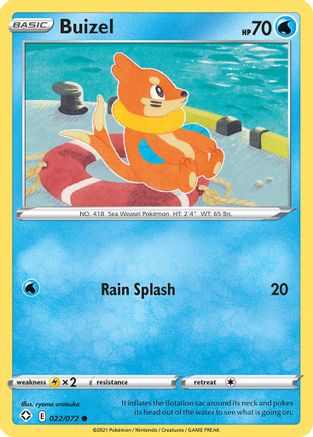 Buizel 022/072 - Shining Fates Reverse Holofoil