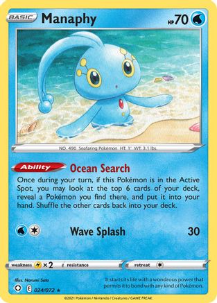 Manaphy 024/072 - Shining Fates Reverse Holofoil