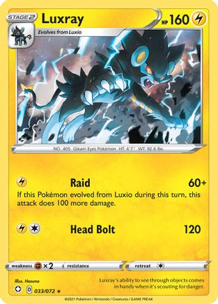 Luxray 033/072 - Shining Fates Reverse Holofoil