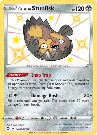 Galarian Stunfisk SV088/SV122 - Shining Fates Shiny Vault Holofoil