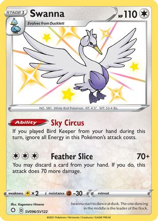 Swanna SV096/SV122 - Shining Fates Shiny Vault Holofoil