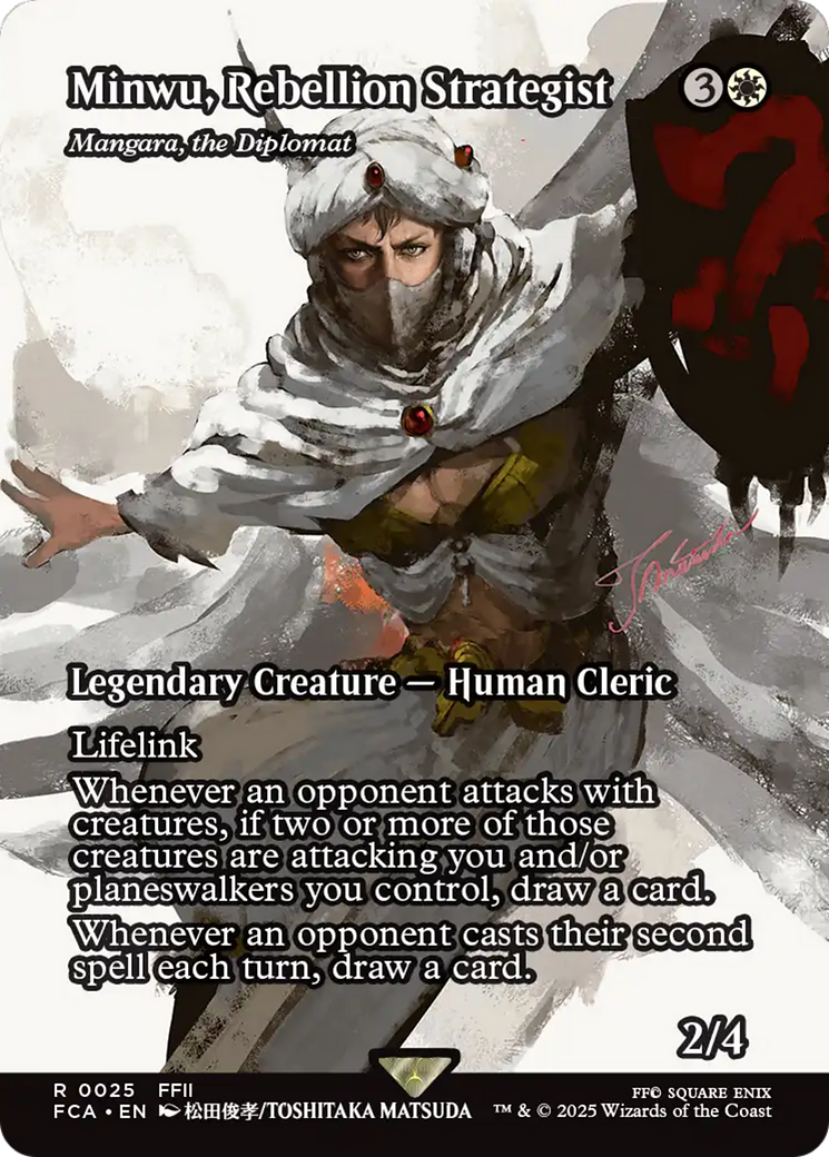 Minwu, Rebellion Strategist - Mangara, the Diplomat (Showcase) (FCA-025) - FINAL FANTASY: Through the Ages / Minwu, Rebellion Strategist (Borderless) Foil - Golden Apple Comics