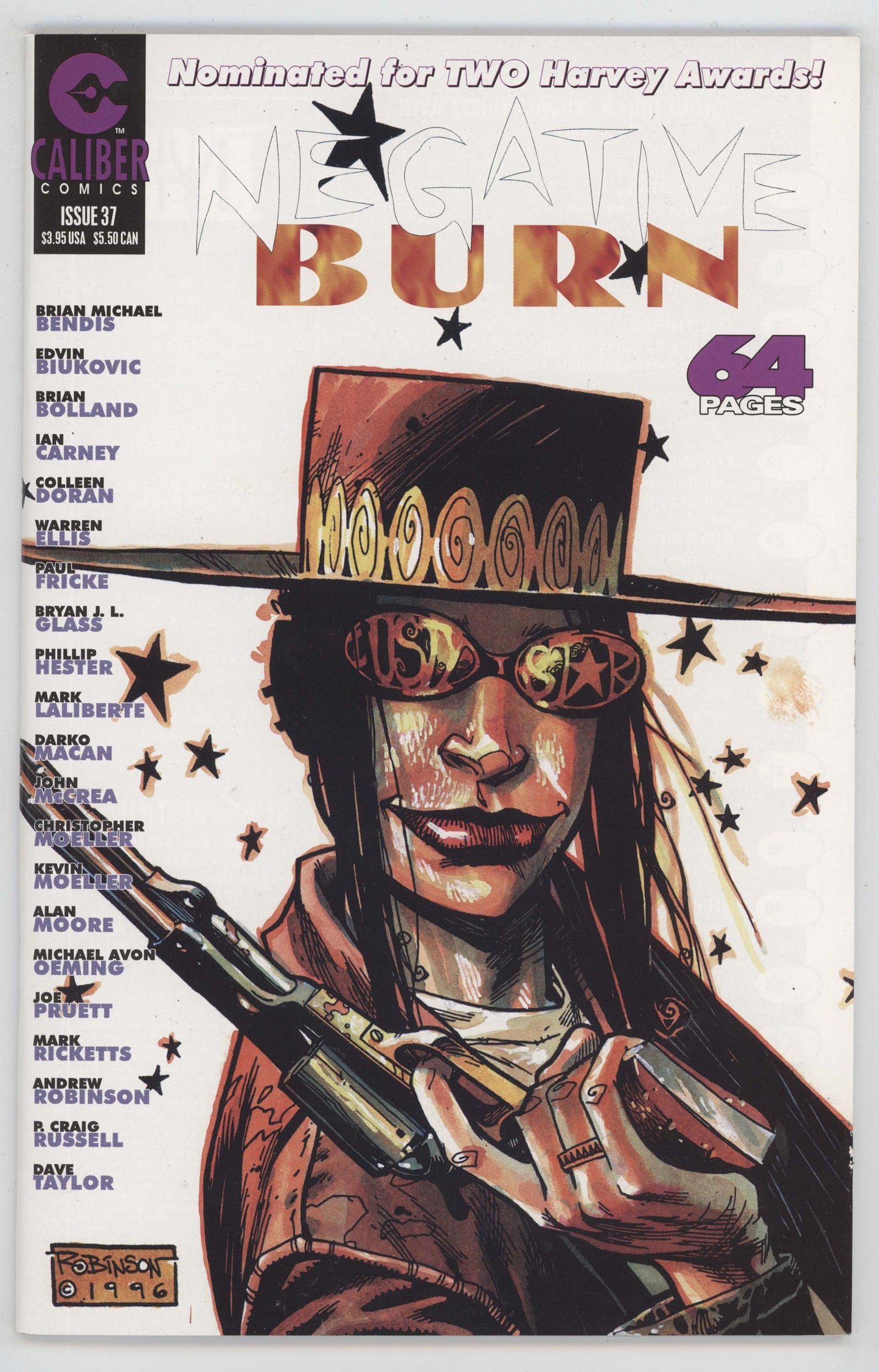 Negative Burn 37 Caliber 1996 NM Andrew Robinson Brian Bendis Alan Moore