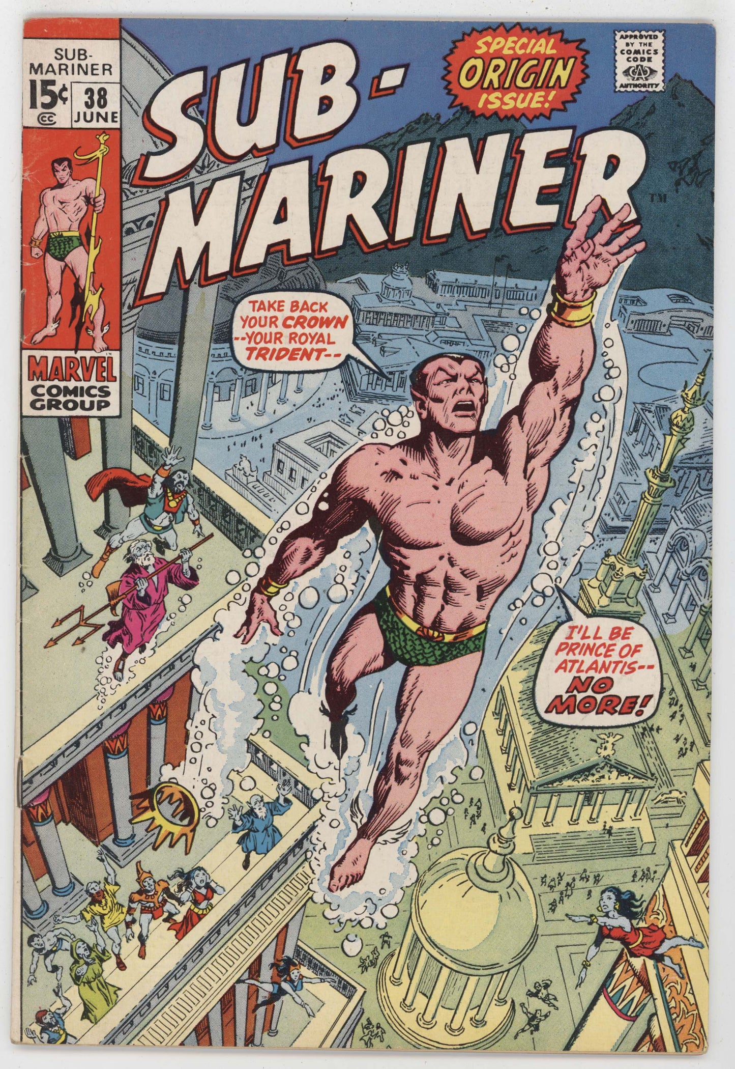 Sub-Mariner 38 Marvel 1971 FN Marie Severin Roy Thomas Lady Dorma Attuma Namor