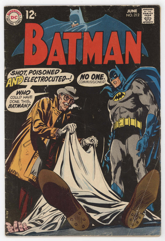 Batman 212 DC 1969 VG FN Irv Novick Robin Commissoner Gordon Dead Body