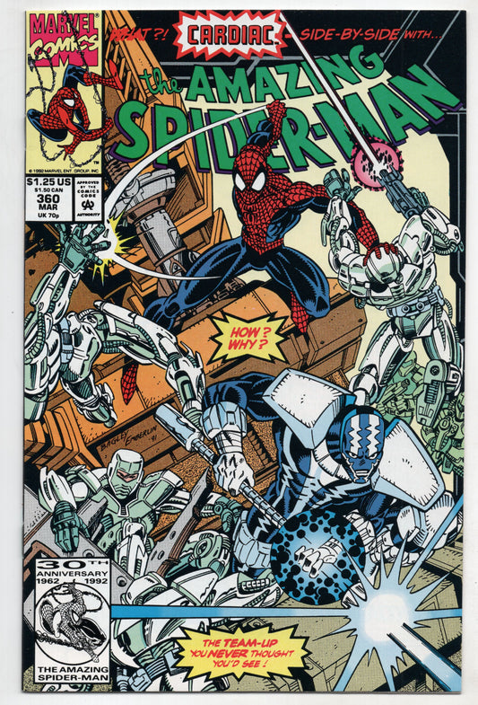 Amazing Spider-Man 360 Marvel 1992 NM- 1st Carnage Cameo Cardiac