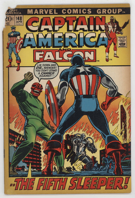 Captain America 148 Marvel 1972 FR GD Falcon Red Skull Sleeper John Romita