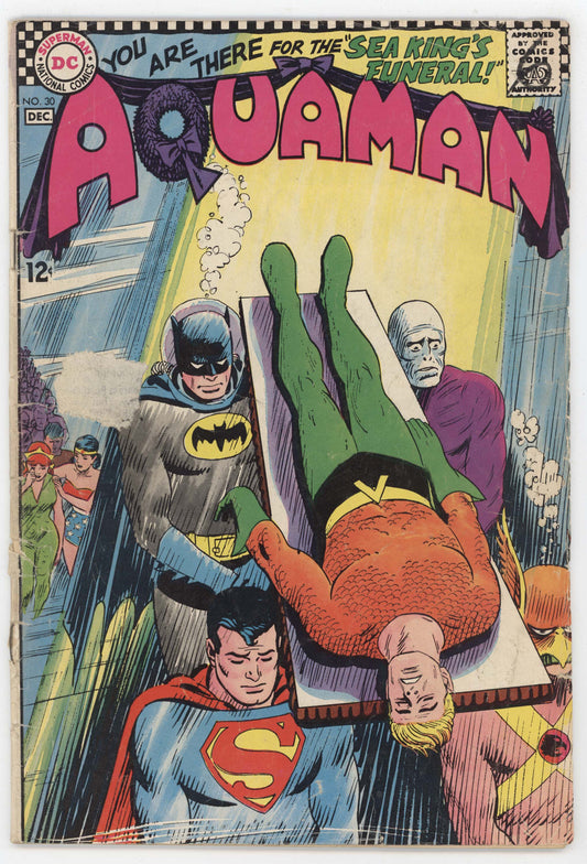Aquaman 30 DC 1966 GD Nick Cardy Batman Superman Wonder Woman JLA