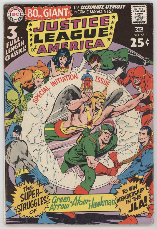 Justice League Of America 67 DC 1968 FN Batman Superman Wonder Woman Neal Adams