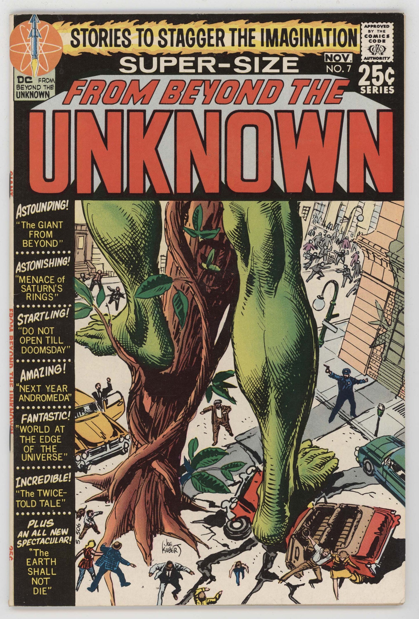 From Beyond The Unknown 7 DC 1970 VF Joe Kubert Green Giant