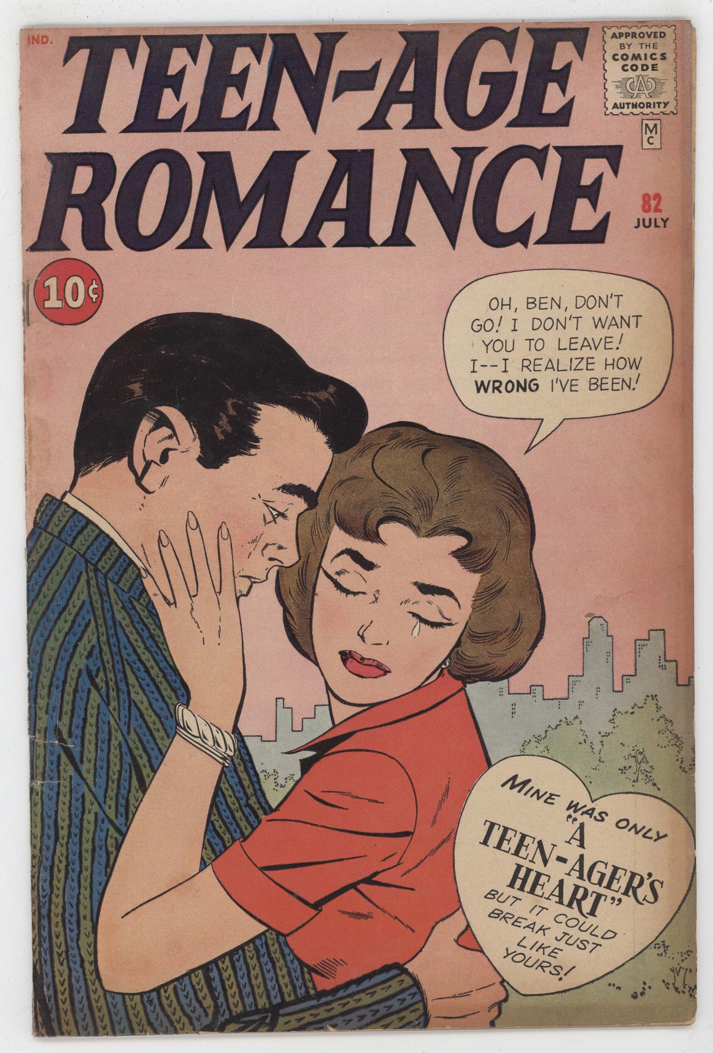 Teen-Age Romances 82 Marvel 1960 VG FN Vince Colletta Kiss Girl Crying