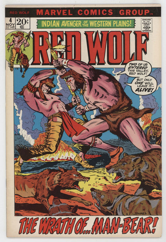 Red Wolf 4 Marvel 1972 FN VF Syd Shores Gardner Fox Roy Thomas