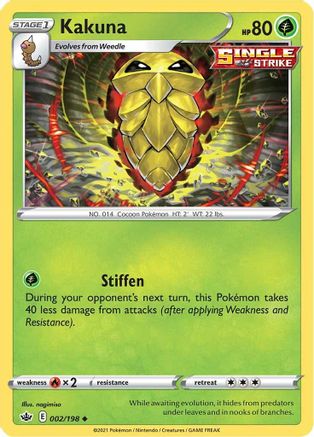 Kakuna 002/198 - SWSH06 Chilling Reign Reverse Holofoil