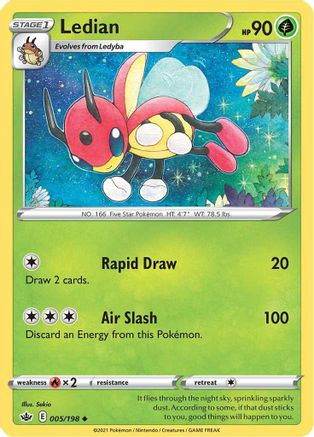 Ledian 005/198 - SWSH06 Chilling Reign Reverse Holofoil