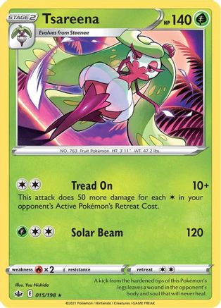 Tsareena 015/198 - SWSH06 Chilling Reign Reverse Holofoil