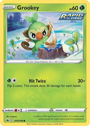 Grookey 016/198 - SWSH06 Chilling Reign Reverse Holofoil