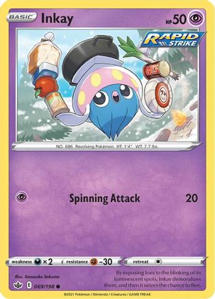 Inkay 069/198 - SWSH06 Chilling Reign Reverse Holofoil