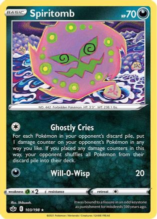 Spiritomb 103/198 - SWSH06 Chilling Reign Reverse Holofoil