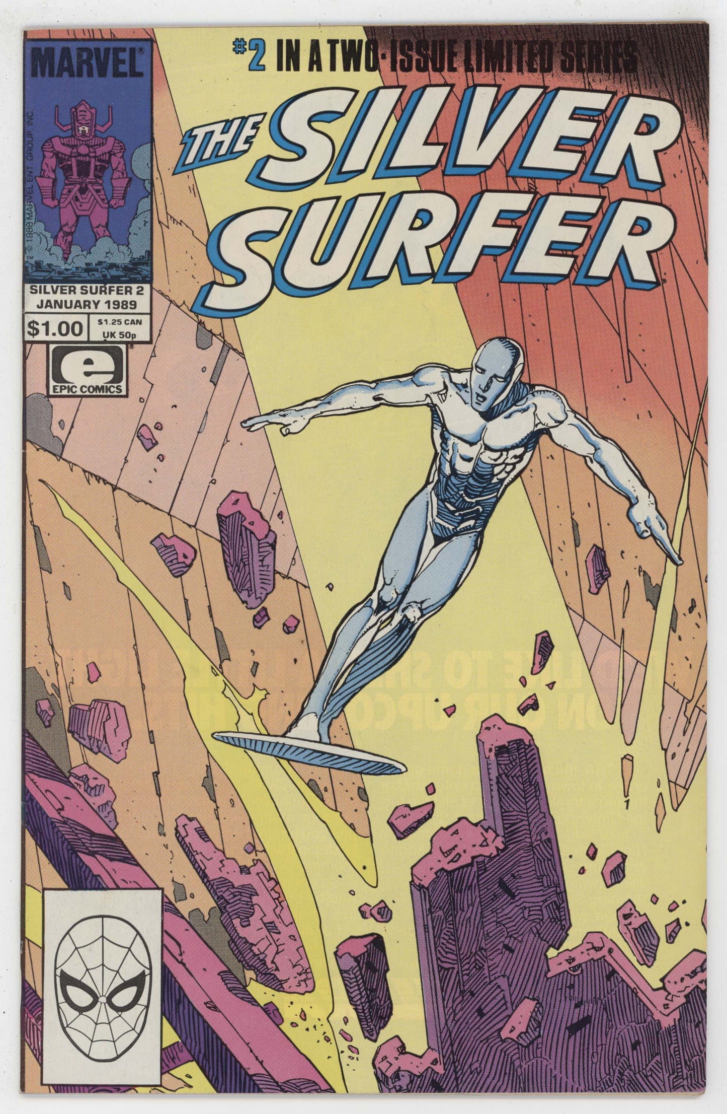 Silver Surfer 2 Marvel 1989 FN VF Parable Galactus Moebius Stan Lee