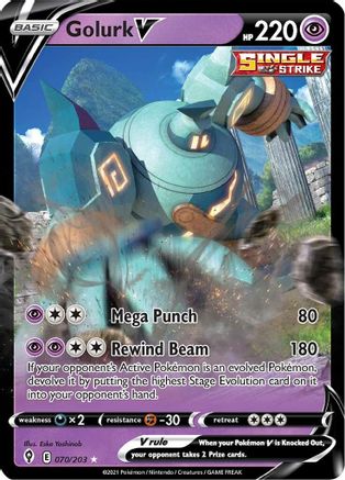 Golurk V 070/203 - SWSH07 Evolving Skies - Holofoil