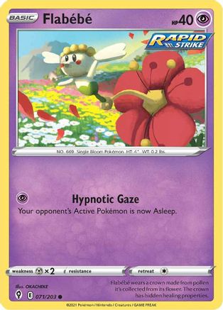 Flabebe 071/203 - SWSH07 Evolving Skies Reverse Holofoil