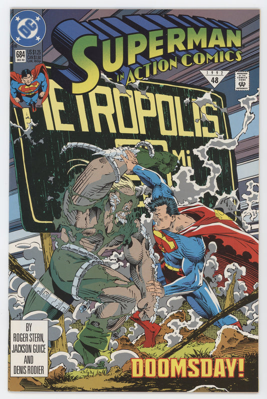 Superman Action Comics 684 DC 1992 VF Doomsday Death Of