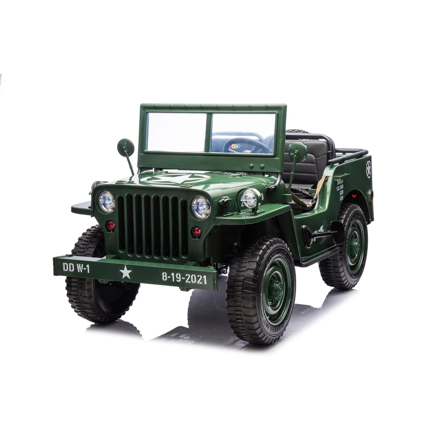 24V Magic Cars Military Willy Jeep 3 Seater Electric Ride on