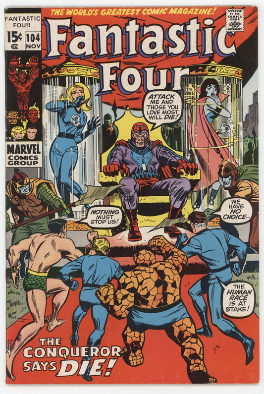 Fantastic Four 104 Marvel 1970 FN Magneto Namor Sub-Mariner Cage Bondage