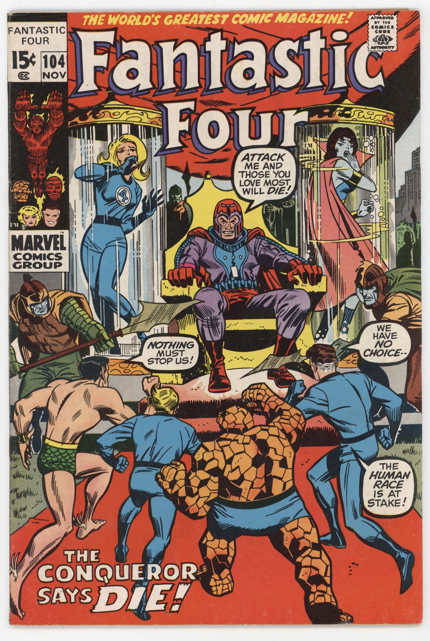 Fantastic Four 104 Marvel 1970 FN Magneto Namor Sub-Mariner Cage Bondage