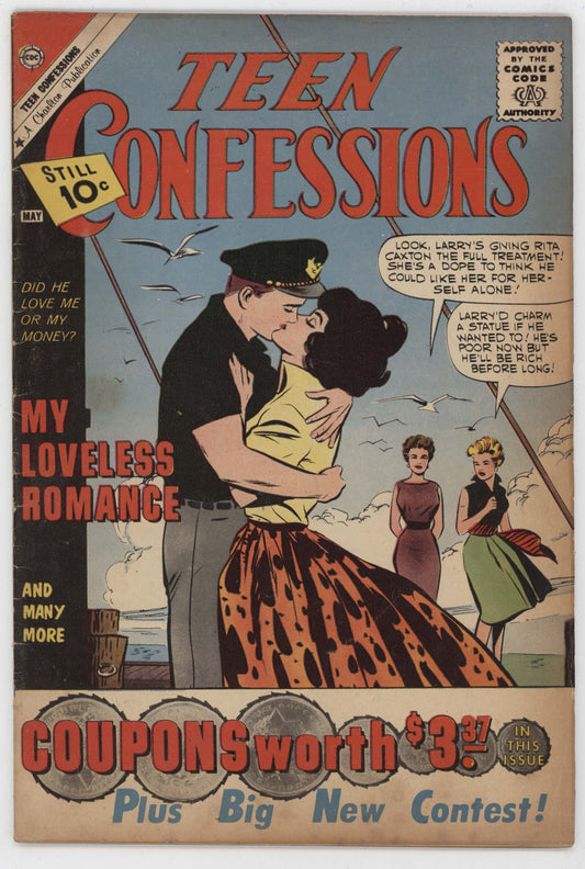 Teen Confessions 11 Charlton 1961 VG FN Joe Sinnott Sailor Kiss GGA Crying Girls