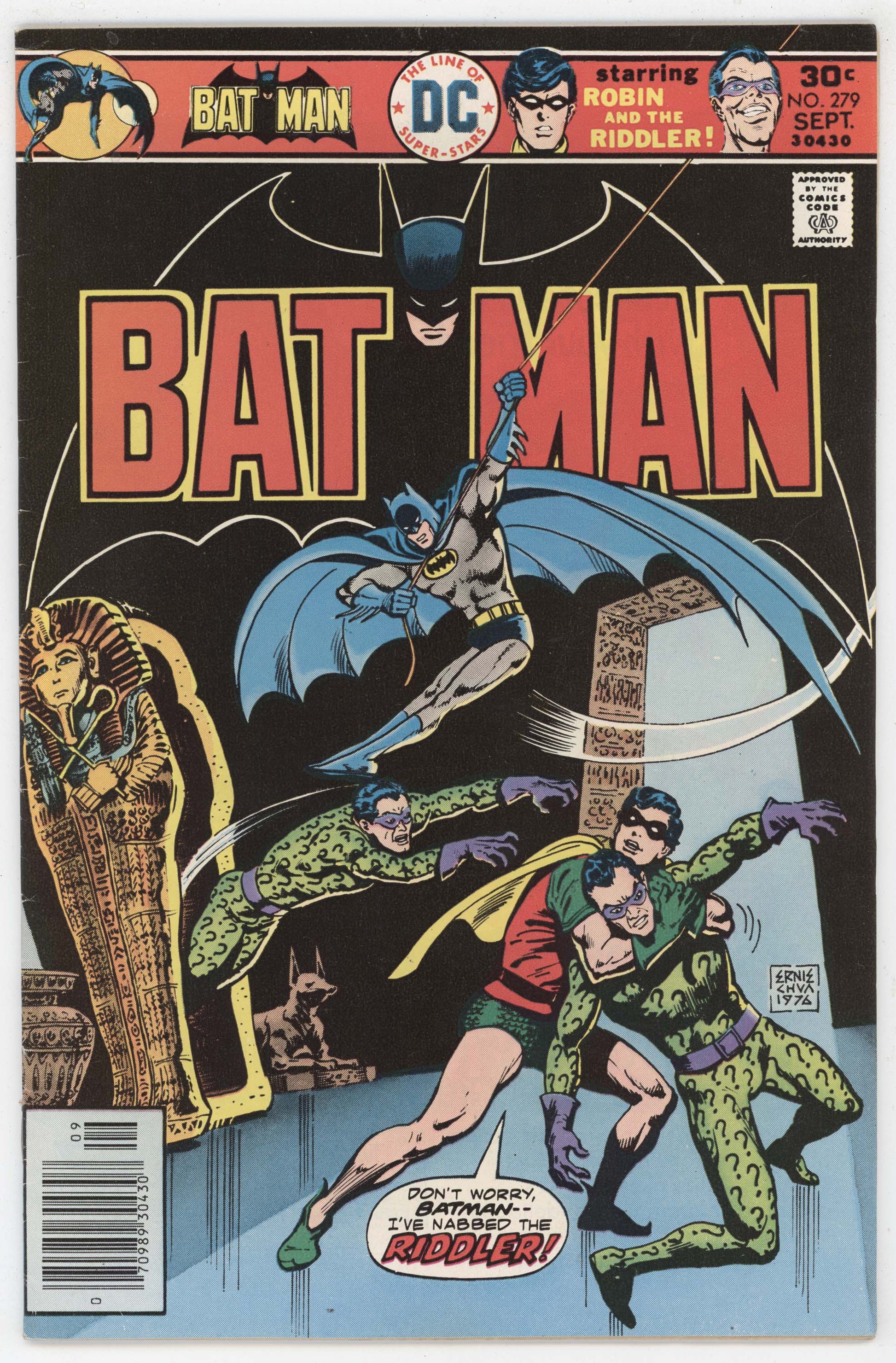 Batman 279 DC 1976 FN Ernie Chan Riddler Robin Egyptian Sarcophagus ...