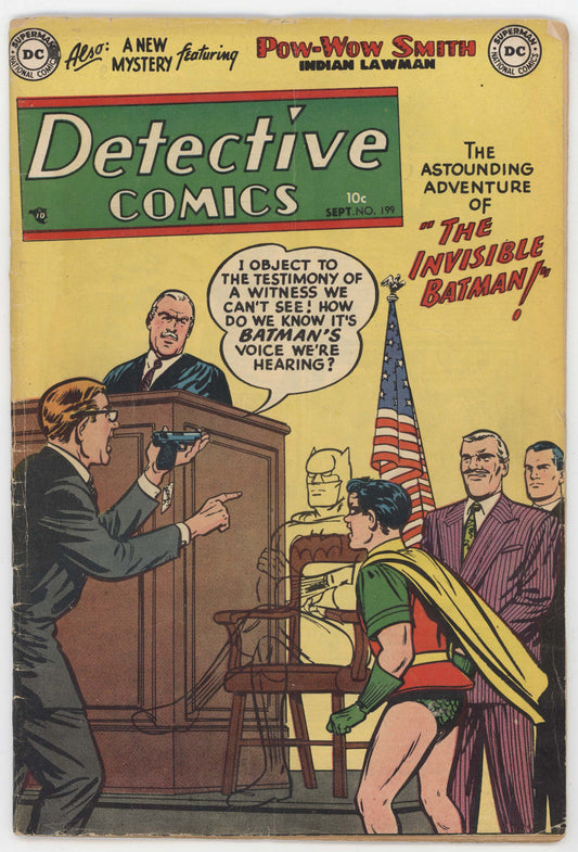 Batman Detective Comics 199 DC 1953 VG Win Mortimer Bob Kane Invisible Courtroom Robin