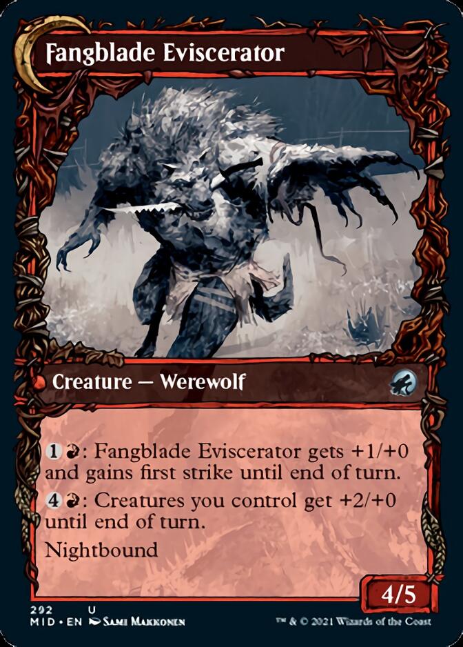 Fangblade Brigand // Fangblade Eviscerator (MID-292) - Innistrad: Midnight Hunt: (Showcase, Double Faced Transform) Foil