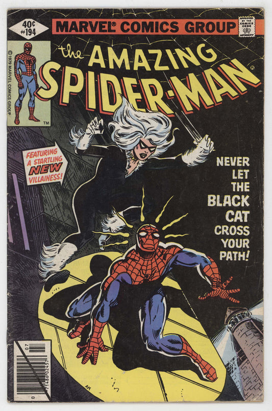 Amazing Spider-Man 194 Marvel 1979 FN 1st Black Cat Marv Wolfman