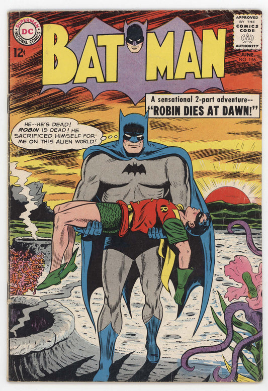 Batman 156 DC 1963 FN 1st Dr Hurt Robin Dies At Dawn Sheldon Moldoff