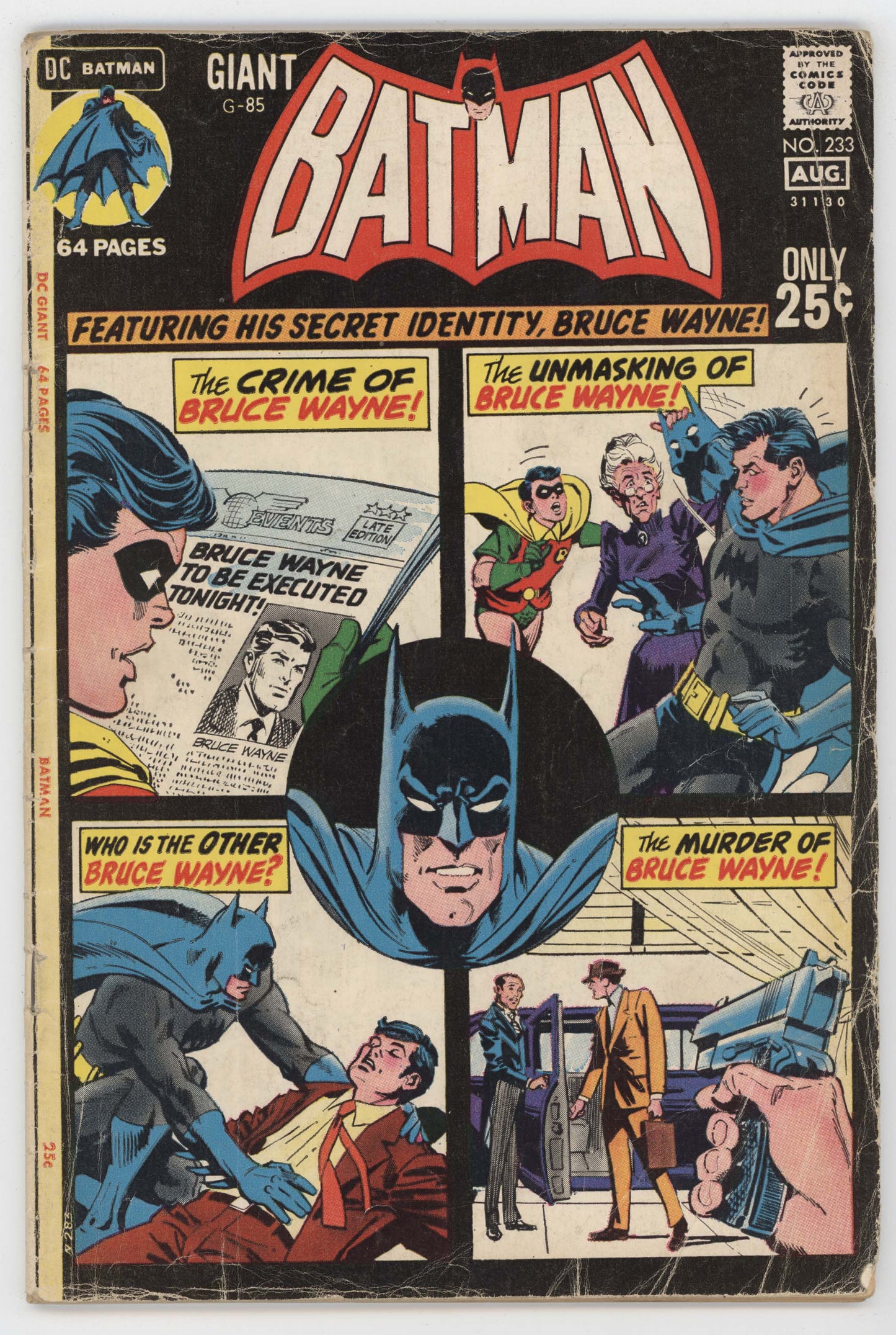 Batman 233 DC 1971 VG Dick Giordano 89 111 Detective Comics 249