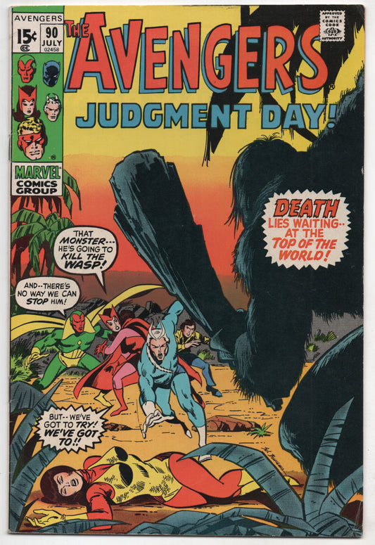 Avengers 90 Marvel 1971 VF Vision Scarlet Witch Quicksilver Wasp Kree Skrull
