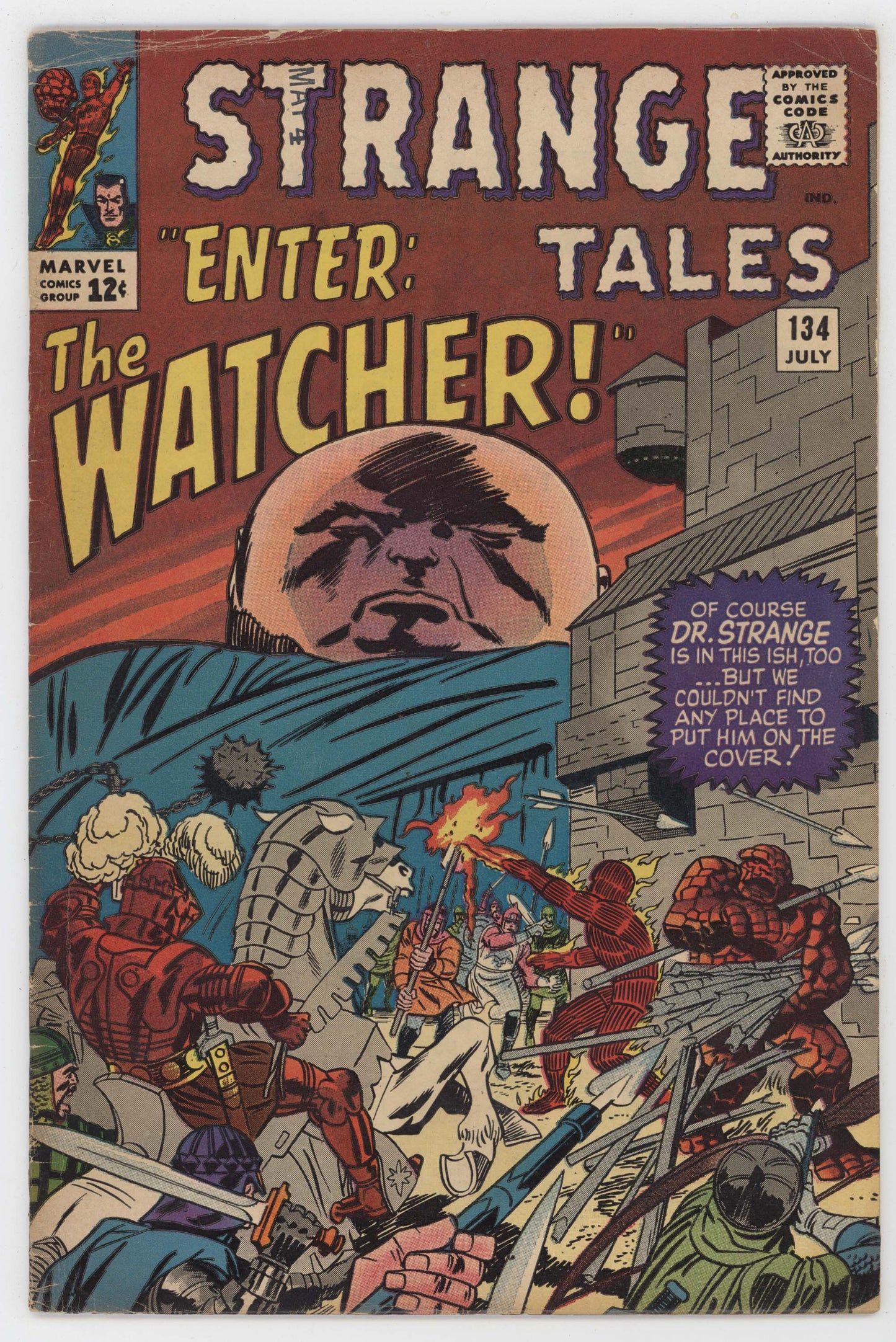 Strange Tales 134 Marvel 1965 FN Dr. Strange Watcher Thing Human Torch Kang