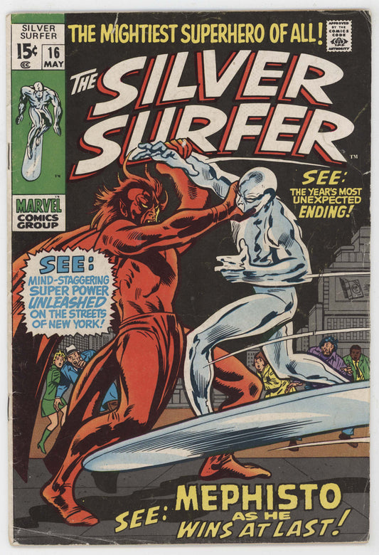 Silver Surfer 16 Marvel 1970 VG FN Stan Lee John Buscema Mephisto Nick Fury