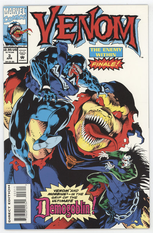 Venom Enemy Within 3 Marvel 1994 VF Bob McLeod Bruce Jones Morbius Demogoblin