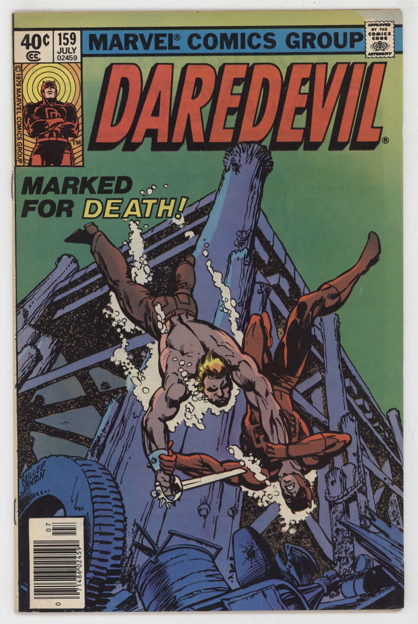 Daredevil 159 Marvel 1979 VF Frank Miller Black Widow Bullseye Newsstand