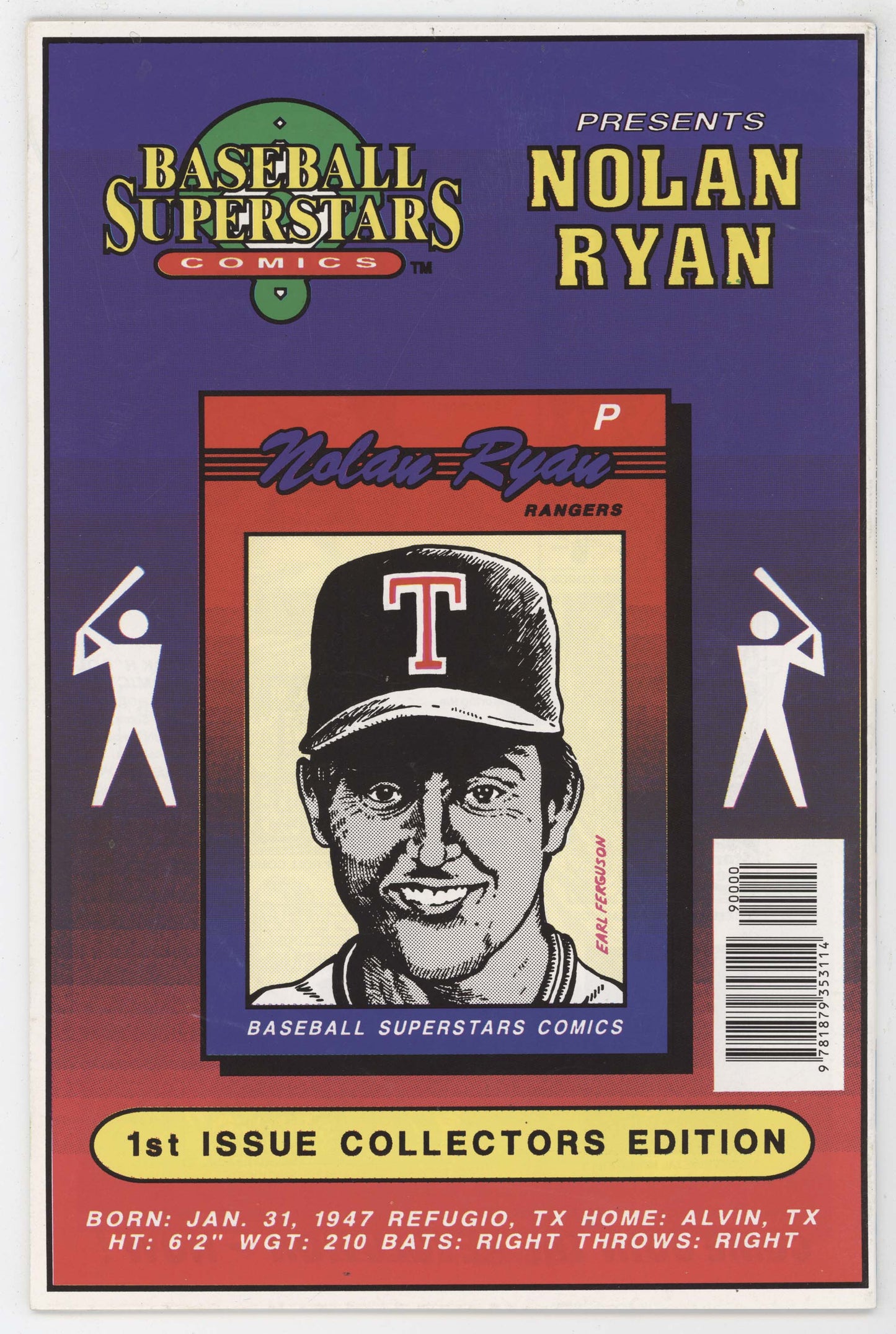 Baseball Superstars Comics 1 1991 Revolutionary VF Nolan Ryan Texas Rangers