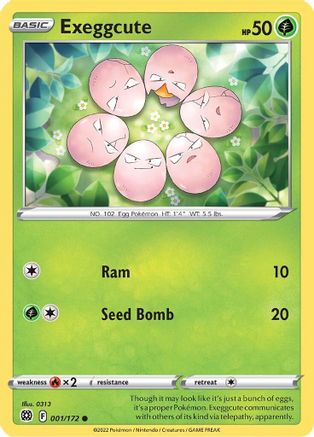 Exeggcute 001/172 - SWSH09 Brilliant Stars Reverse Holofoil - Golden Apple Comics