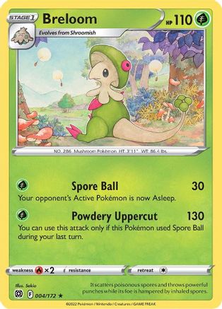 Breloom 004/172 - SWSH09 Brilliant Stars Reverse Holofoil