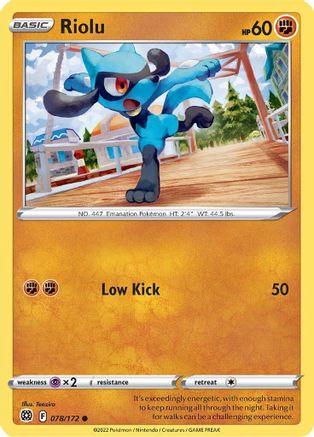 Riolu 078/172 - SWSH09 Brilliant Stars Reverse Holofoil